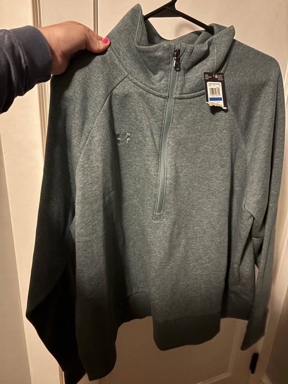 Under Armour Women’s Quarter-Zip Pullover in Heathered Teal Green